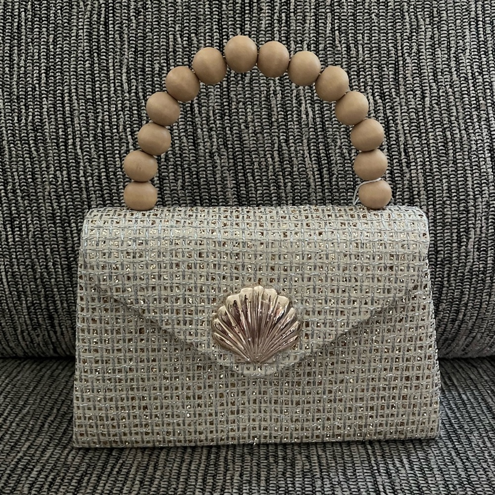 Tommy Bahama Sparkly Purse with Shell Accent & Beaded-Handle